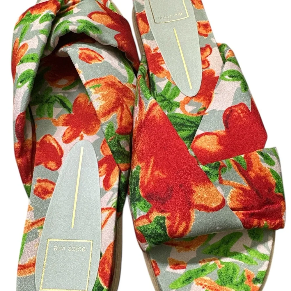 Dolce Vita Garit Satin Floral Women's Slide Sandals Beach Vacation Summe…